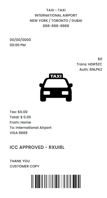 taxi receipt